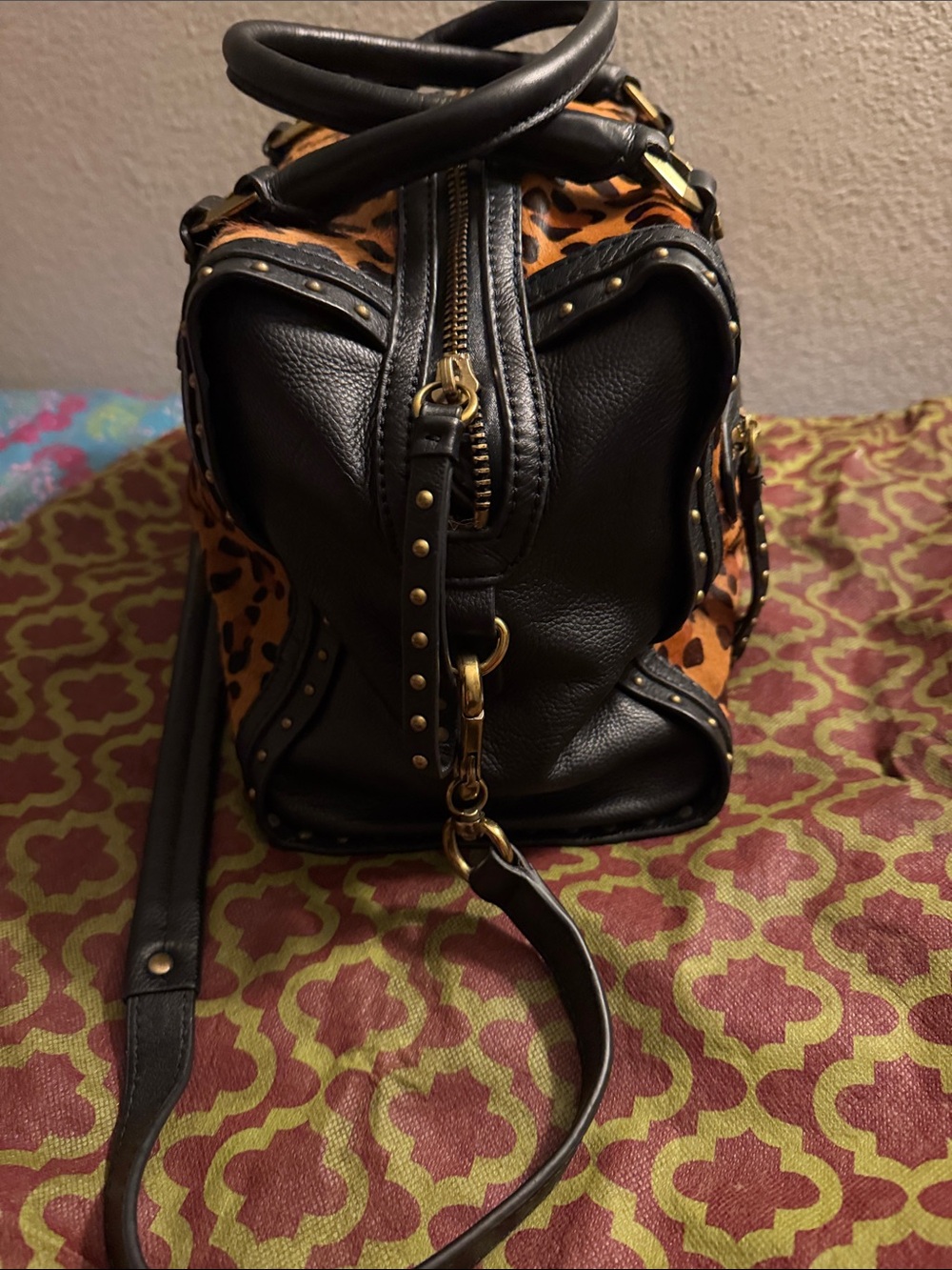 OrYany Leopard Print Satchel Handbag - Brown/Black NWT - Picture 4 of 8